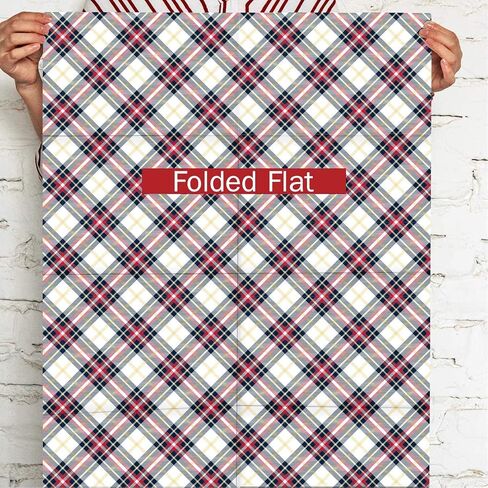 MAYPLUSS Christmas Wrapping Paper Roll - Mini Roll - 17.3 inch X 120 inch Per roll - 3 Different Red & Black Plaid Design (43.2 sq.ft.ttl) in Saudi Arabia