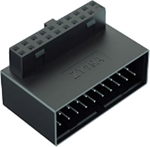WLGQ USB 3.0 من الزاوية اليمنى 90 درجة 19/20 دبوس الذكور إلى محول التمديد الإناث موصل اللوحة الأم لإدارة الكابلات المبسطة وتجميع أجهزة الكمبيوتر بدون مجهود (أ) in Saudi Arabia