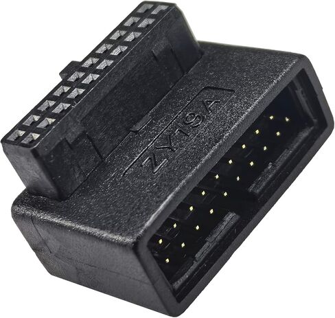 WLGQ USB 3.0 من الزاوية اليمنى 90 درجة 19/20 دبوس الذكور إلى محول التمديد الإناث موصل اللوحة الأم لإدارة الكابلات المبسطة وتجميع أجهزة الكمبيوتر بدون مجهود (أ) in Saudi Arabia