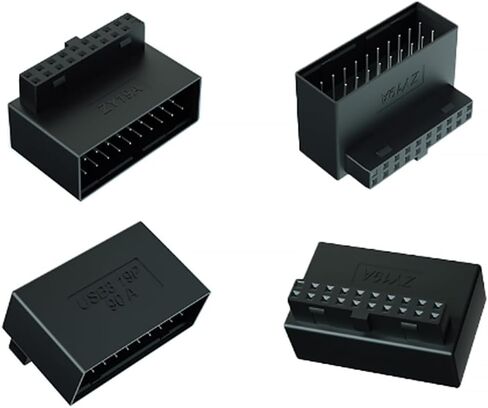 WLGQ USB 3.0 من الزاوية اليمنى 90 درجة 19/20 دبوس الذكور إلى محول التمديد الإناث موصل اللوحة الأم لإدارة الكابلات المبسطة وتجميع أجهزة الكمبيوتر بدون مجهود (أ) in Saudi Arabia