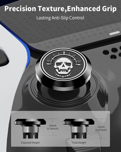 KD.FLY Metal Thumbsticks for PS5 Edge Controller, 2Pcs Custom Joystick Thumb Sticks Grips Replacement Kit for PS5 Dual Sense Edge Controller, Thumbstick Accessories Parts, Sugar Skull in Saudi Arabia