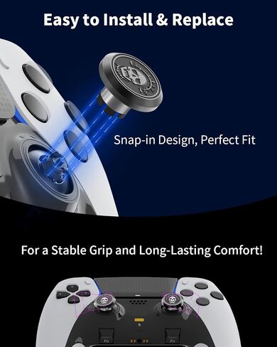 KD.FLY Metal Thumbsticks for PS5 Edge Controller, 2Pcs Custom Joystick Thumb Sticks Grips Replacement Kit for PS5 Dual Sense Edge Controller, Thumbstick Accessories Parts, Sugar Skull in Saudi Arabia