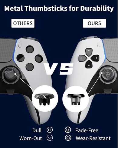 KD.FLY Metal Thumbsticks for PS5 Edge Controller, 2Pcs Custom Joystick Thumb Sticks Grips Replacement Kit for PS5 Dual Sense Edge Controller, Thumbstick Accessories Parts, Sugar Skull in Saudi Arabia