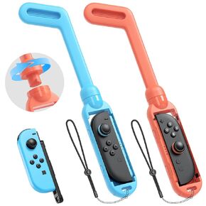 Kova [لـ 𝗦𝘄𝗶𝘁𝗰𝗵 𝟮/𝟭] نادي الجولف لـ Nintendo Switch 2 (2025)/Switch 1 Joy -Con ، إكسسوارات الألعاب الرياضية متوافقة مع Mario Golf: Super Rush - Nintendo Switch ، 2 Pack Golf Club مع Lanyard