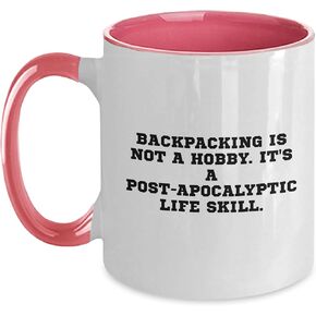 Backpacking Gifts from Friends to Fellow Adventurers, Funny Two Tone Coffee Mug for Christmas