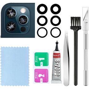 2 Packs Rear Camera Lens Glass Replacement for iPhone 13 Pro/iPhone 13 Pro Max Camera Glass Lens Replacement with Pre-Installed Adhesive and Repair Tools