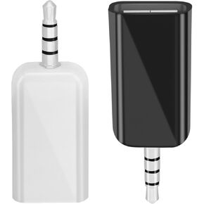 2 Pack AUX to USB Adapter, USB A Female to 3.5mm Male Audio Converter Jack Plug for USB Flash Drive U-Disk to Connect Car CD Player, Only Work for Car Auxiliary Port - Black+White