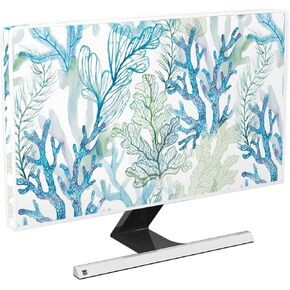Baocicco Waterproof Computer Monitor Dust Cover 22, 23, 24, 25 Inch Dust Proof Computer Covers for LCD/LED/HD Compatible with iMac 24 Inch, 22-25 Inch PC, Desktop and TV，Blue Green Coral Marine