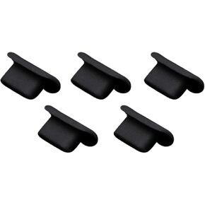Katartizo 5pcs Black Silicone AntiDust Plugs for iPhones 13 12 Mini Pro Max 11 iPads AirPod, Cell Phone Anti-Dust Plugs Lightnings Charging Port Cover Compatible with iPhones X, XS, XR, 8, 7, 6 Plus