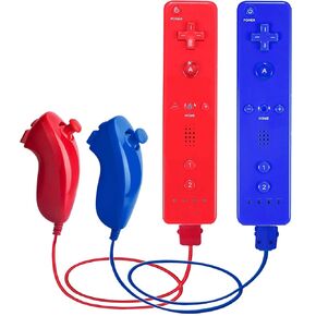 PGYFDAL 2 Pack Remote Controller and Nunchuck Joystick for wii/wii u Console (Renewed)