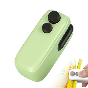 Mini Bag Sealer 2-in-1 Heat Seal Tool & Cutter Portable Magnetic USB Rechargeable Handheld Vacuum Food Sealer Easy-to-Use with Magnetic for Fresh Storage for Snacks/Fruits/Vegetables (Green)