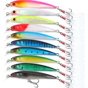 𝗘𝗫𝗔𝗨𝗥𝗔𝗙𝗘𝗟𝗜𝗦 Fishing Lures Fishing Gear Minnow Lure Jerkbait swimbaits Minnow Lure Baits Kit Topwater Baits Swimbait for Bass Trout Pike Jerkbait Catfish FishingPlug Freshwater