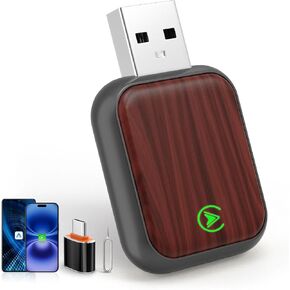 Wireless Carplay Adapter for iPhone & Android Auto 2-in-1, Convert Factory Wired to Wireless Carplay Dongle, Plug & Play Carplay Wireless Adapter for iPhone iOS 10+