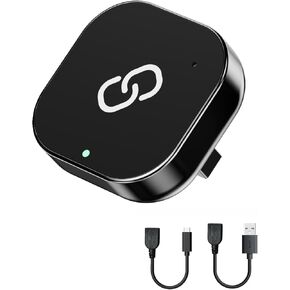 Spedal Wireless CarPlay Adapter for Factory Wired CarPlay – Plug & Play, Auto Reconnect, Mini Metal Design with USB-A & USB-C Cables – Compatible with iPhone 6+ and Cars from 2016+ (Silver)