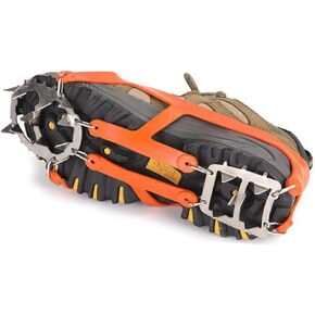 1pair out ourdurt out charramons for shoes and boots headiced icked iceals with appikes non for Winter Greing Climbing and Orange