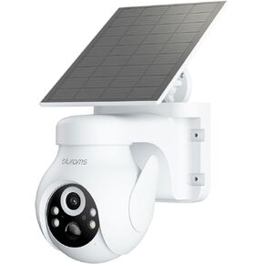 blurams Outdoor Camera Wireless w/Solar Panel, 360° PTZ Security Cameras Wireless Outdoor with Human Auto Tracking, 2K IR/Color Night Vision, IP65 Weatherproof, Battery Powered, 2.4GHz Only