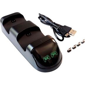 PS4 Controller Dual Charging Dock Station Stand with USB Charging Cable and LED Indicator Compatible/Replacemen for PlayStation 4 PS4/Pro/Slim Charger