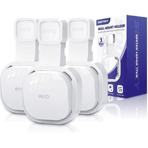 Wall Mount Holder for eero 6 and for eero 6+ Router Mesh Wi-Fi System – No Messy Wires, Space-Saving Outlet Wall Mount Holder for eero 6 Plus Extender, Stand Bracket for eero 6+ (White-3pcs)