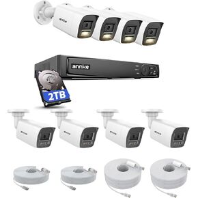 ANNKE H1200 12MP Security Camera System, 12MP H.265+ 8CH NVR and 8 X 12 Megapixel UHD PoE Surveillance IP Cam with Smart Dual Light, AI Human&Vehicle Detection, Color Night Vision