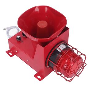 Industrial Siren Alarm 180dB Sound Light Horn Strobe for Mine, Construction Site (US Plug 110V)