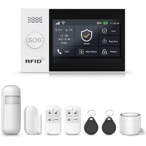 Home Security Systems,Wireless WIFI/4G Alarm System with Real-Time Alerts,Smart Life Tuya APP Push,Door Sensor Work with Alexa Google Assistant,No Subscription Fee for Villa,Warehouse（24 Pieces）
