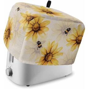 Vintage Bohemian 2 Slice Toaster Cover Green Orange Abstract Floral Pattern Toaster Dust Cover Fingerprint Protection Bread Machine Kitchen Appliance Protector in Saudi Arabia