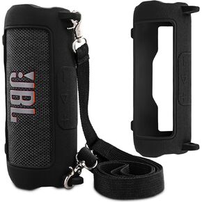 CO2CEA CILICONE CASE لـ JBL Flip 7 مكبر صوت مضاد للماء ، غطاء ناعم للسفر المحمول مع حزام الكتف ، حالة جلدية واقية (حالة أرجوانية فقط)