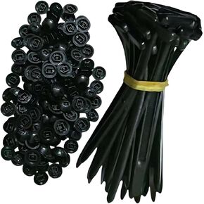 100 universal nylon zip ties - heavy-duty self-locking zip tie support with needle and button design, nylon zip tie tool fasteners, UV-resistant zip ties, suitable for convenient daily car repairs.