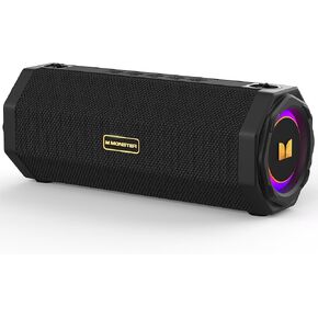 Monster Speaker S200 Wireless Portable Bluetooth Speaker, 24H Playtime, IPX6 Waterproof, 50W Stereo Sound, Bluetooth 5.4, Dual Bass Speakers, Perfect for Home, Parties, and Travel.