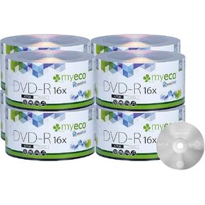 400 Pack MyEco DVD-R 16X 4.7GB/120Min Silver Logo Top Write Once Blank Media Record Disc
