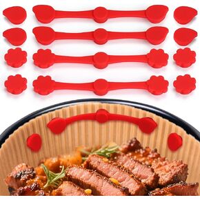 Air Fryer Magnets Silicone Buckle for Parchment Paper Liners, High-Temp Resistant Air Fryer Accessories, Lock Paper from Heating Element or Covering Food, Prevent Burning & Uneven Cooking