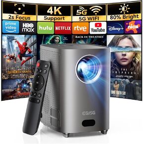 [FOTTON ONE-BUTTER] MINI Projector مع WIFI 5G و Bluetooth ، وجهاز عرض ذكي في الهواء الطلق 4K مع حقيبة حمل ، وجهاز عرض محمول مع تكبير ، وجهاز عرض للمسرح المنزلي للهاتف/التلفزيون (Gun Gray)