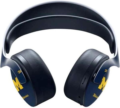 Skinit Skinit Gaming Gaming Continciped مع سماعة Pulse 3D اللاسلكية لـ PS5 - جامعة ميشيغان مرخصة رسميًا شعار Michigan M Bold Design in Kuwait