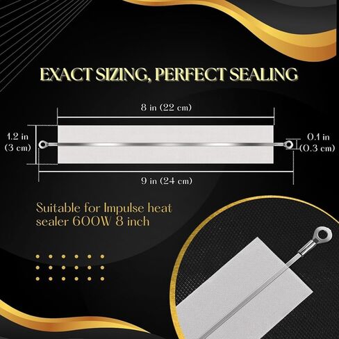 Flexzion Impulse Sealer Replacement Parts Repair Kits for Flexzion Impulse Heat Sealer 600W 12-inch Heat Sealers, PTFE & Heat Seal Strips, Replacement Elements, Pack of 10 in Saudi Arabia