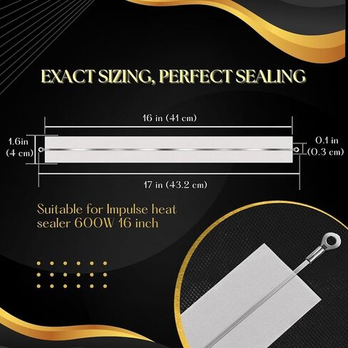 Flexzion Impulse Sealer Replacement Parts Repair Kits for Flexzion Impulse Heat Sealer 600W 12-inch Heat Sealers, PTFE & Heat Seal Strips, Replacement Elements, Pack of 10 in Saudi Arabia