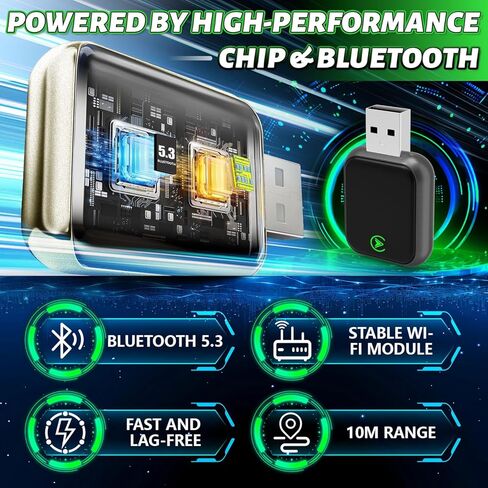 Wireless Carplay Adapter for iPhone & Android Auto 2-in-1, Convert Factory Wired to Wireless Carplay Dongle, Plug & Play Carplay Wireless Adapter for iPhone iOS 10+ in Saudi Arabia