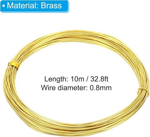 PATIKIL Half Hard Brass Wire, 2Pcs 26Gauge/0.4mm Diameter 10m/32.8ft Spool Pure Craft Wire for Jewelry Making Beading Garden Plants in Saudi Arabia