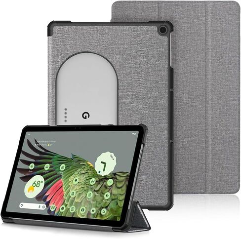 for Google Pixel Tablet Case 2023, Foldable Design, Ultra Thin Slim Leather TPU Back Full Protector Trifold Stand Cover Case for Pixel Tablet, 11inch, Grey in Saudi Arabia
