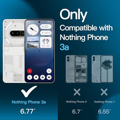 JETech Screen Protector for Nothing Phone 2 6.7-Inch, 9H Tempered Glass Film, Anti-Scratch, HD Clear, 3-Pack in Saudi Arabia
