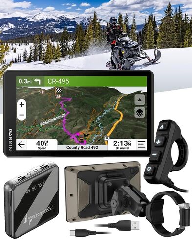Garmin Tread 2 Overland Edition-8 "All-Terrain GPS Navigator للسفر خارج الشبكة مع ملاحة درب بدوره ، وخرائط Topo & Satellite ، و Weather ، وركوب المجموعة + قابلة للارتداء. in Kuwait