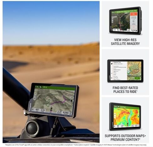 Garmin Tread 2 Overland Edition-8 "All-Terrain GPS Navigator للسفر خارج الشبكة مع ملاحة درب بدوره ، وخرائط Topo & Satellite ، و Weather ، وركوب المجموعة + قابلة للارتداء. in Saudi Arabia