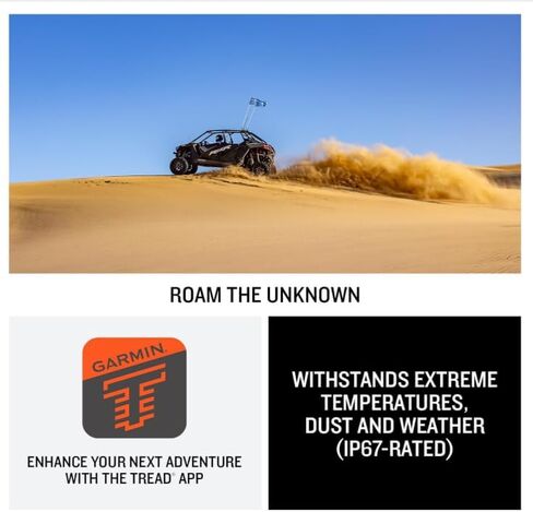 Garmin Tread 2 Overland Edition-8 "All-Terrain GPS Navigator للسفر خارج الشبكة مع ملاحة درب بدوره ، وخرائط Topo & Satellite ، و Weather ، وركوب المجموعة + قابلة للارتداء. in Saudi Arabia