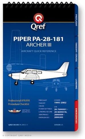 Piper Archer III PA-28-181 كتاب قائمة التحقق من QREF in Saudi Arabia