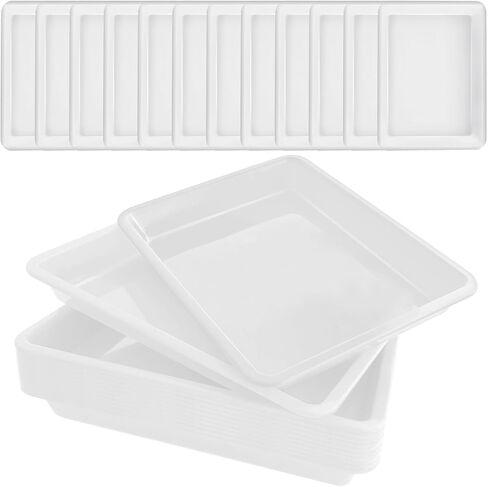 10 Pack Plastic Art Trays: 8 Color Sensory Trays for Kids Crafts & DIY Projects in Kuwait