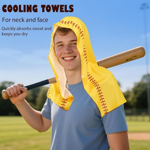 Strdfeve 6PCS Softball Cooling Hoodie Towel for Neck and Face,Absorbent Quick Drying Ice Towels,Breathable Chilly Cooling Head Wraps for Softball Team Player Coaches Gift Sport Party Favors in Saudi Arabia