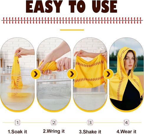 Strdfeve 6PCS Softball Cooling Hoodie Towel for Neck and Face,Absorbent Quick Drying Ice Towels,Breathable Chilly Cooling Head Wraps for Softball Team Player Coaches Gift Sport Party Favors in Saudi Arabia