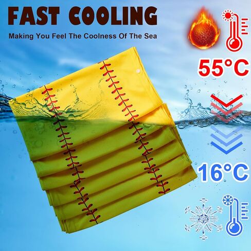 Strdfeve 6PCS Softball Cooling Hoodie Towel for Neck and Face,Absorbent Quick Drying Ice Towels,Breathable Chilly Cooling Head Wraps for Softball Team Player Coaches Gift Sport Party Favors in Saudi Arabia