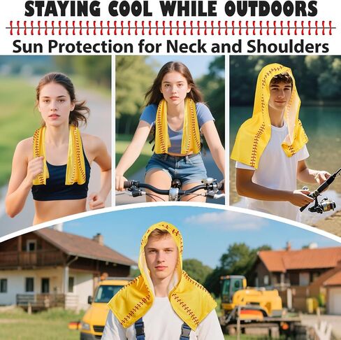 Strdfeve 6PCS Softball Cooling Hoodie Towel for Neck and Face,Absorbent Quick Drying Ice Towels,Breathable Chilly Cooling Head Wraps for Softball Team Player Coaches Gift Sport Party Favors in Saudi Arabia