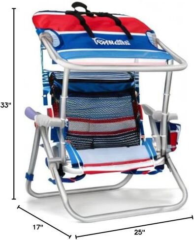 Homevative Cooler+ Folding Backpack Beach Chair with 5 Positions, Towel bar, XL Cooler Pouch, Storage Net, Cup and Phone Holder, Breeze, 2 Pack in Saudi Arabia