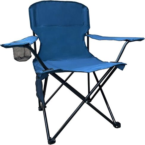 Foldable Camping Chair with Cup Holder, Storage Pocket, 225lbs Capacity, Wide Base Feet for Sand/Mud, Sweatproof Portable Outdoor Chair for Hiking, Beach, Sports, Green in Kuwait